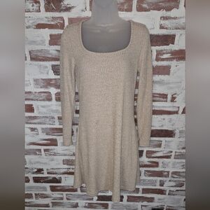 Old Navy Beige Long Sleeve Dress